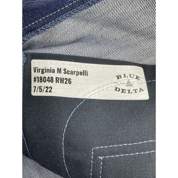 Blue Delta Denim Jeans Size 32X30 Natural Indigo White Stitching Custom Bespoke - Picture 12 of 13